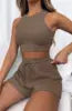 Manufactory Custom Style or Logo ODM Casual Summer Crop Tops 2 Piece Shorts Sets for Women Ropa De Mujer Women's Sets Clothing