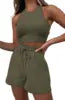 Manufactory Custom Style or Logo ODM Casual Summer Crop Tops 2 Piece Shorts Sets for Women Ropa De Mujer Women's Sets Clothing