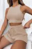 Manufactory Custom Style or Logo ODM Casual Summer Crop Tops 2 Piece Shorts Sets for Women Ropa De Mujer Women's Sets Clothing