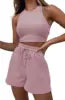 Manufactory Custom Style or Logo ODM Casual Summer Crop Tops 2 Piece Shorts Sets for Women Ropa De Mujer Women's Sets Clothing