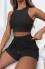 Manufactory Custom Style or Logo ODM Casual Summer Crop Tops 2 Piece Shorts Sets for Women Ropa De Mujer Women's Sets Clothing