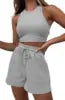 Manufactory Custom Style or Logo ODM Casual Summer Crop Tops 2 Piece Shorts Sets for Women Ropa De Mujer Women's Sets Clothing