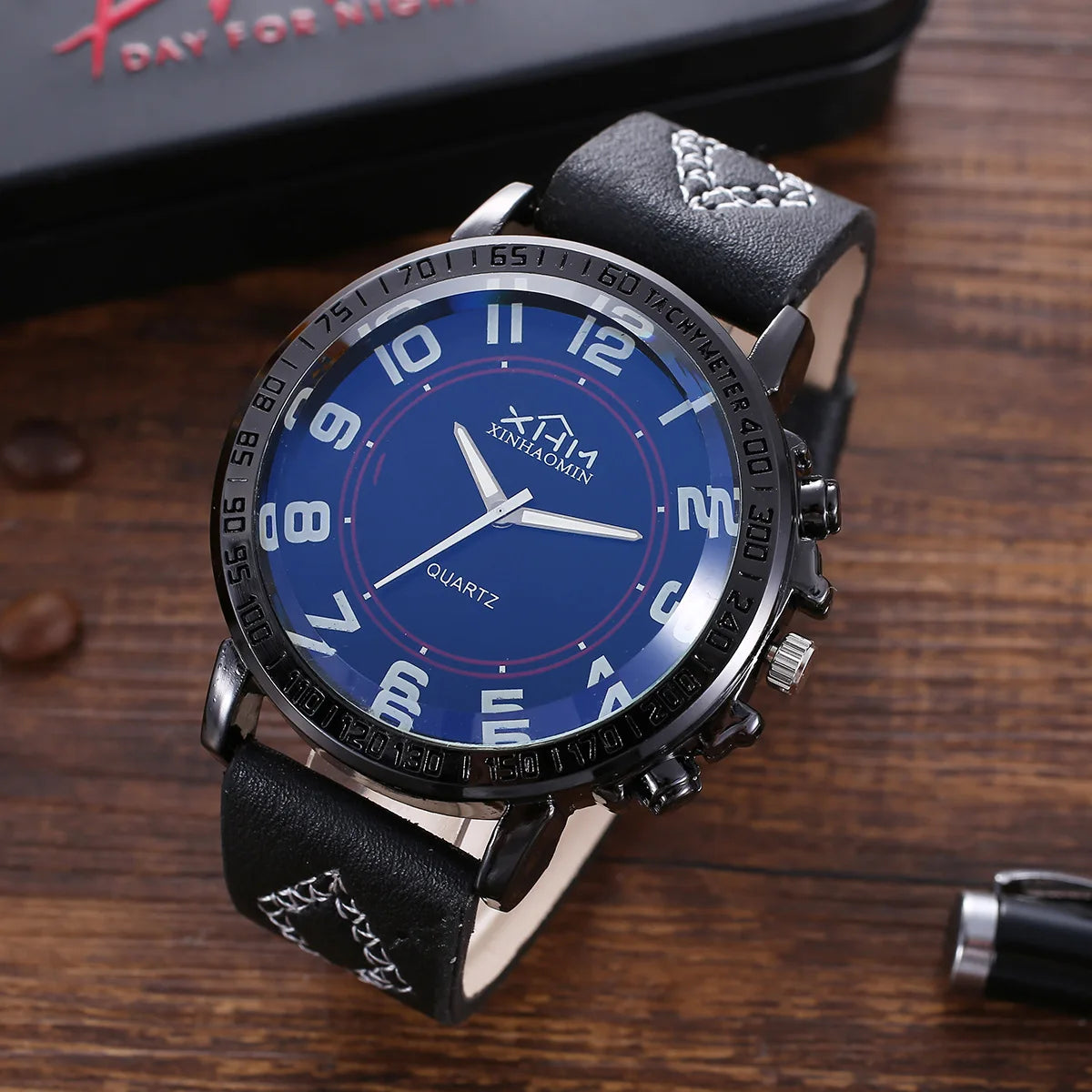 Men's Luxury Gift Set – Quartz Watch, Leather Belt, Sunglasses & Keychain
