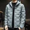 Men's Winter Padded Quilted Jacket – Warm Hooded Long Sleeve Casual Coat