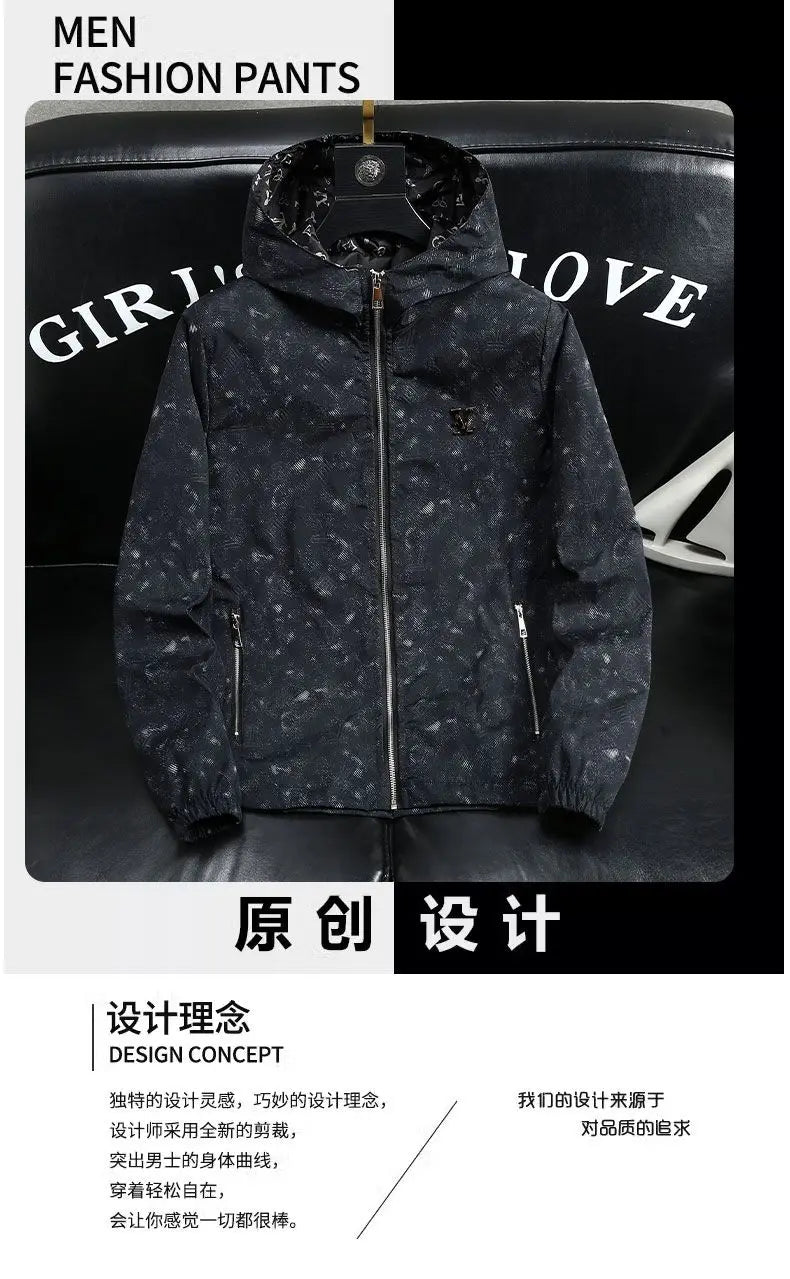 Trendy brand men's spring and summer coat new hooded jacket trendy high-end casual top