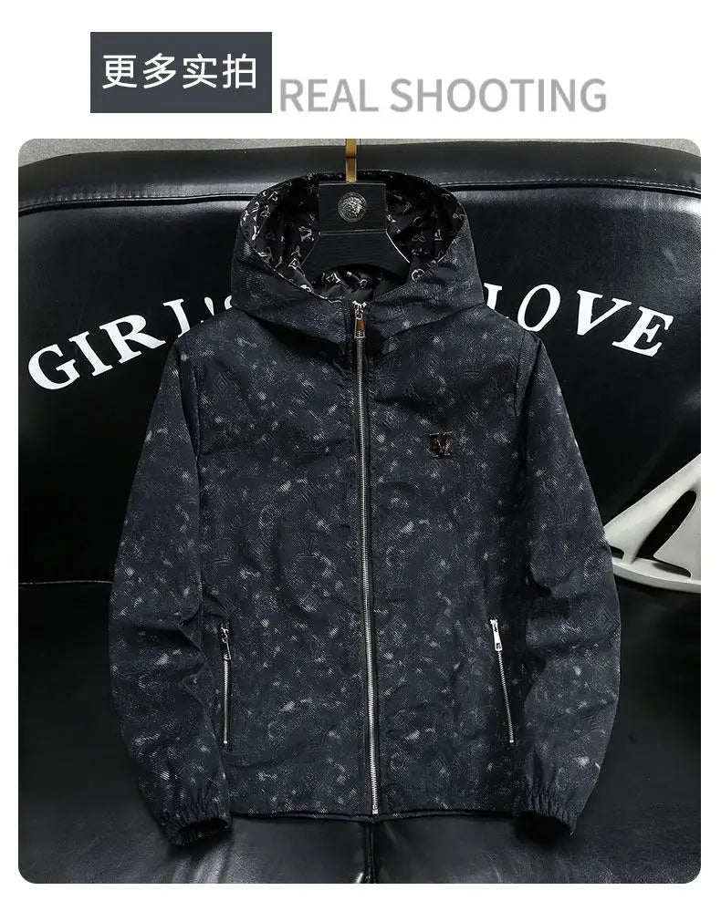 Trendy brand men's spring and summer coat new hooded jacket trendy high-end casual top