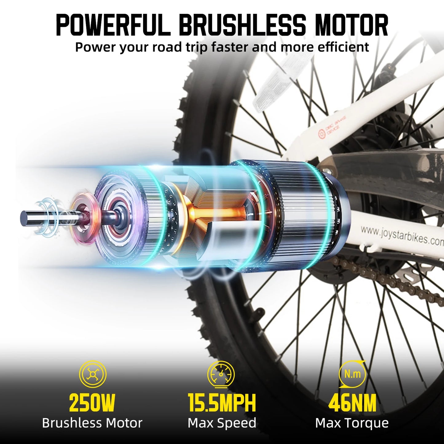 JOYSTAR Electric Bike for Kids & Teens (Ages 7+) – 250W Motor, 15 Miles Range & 15 MPH. Safe & Fun Mini Mountain E-Bike
