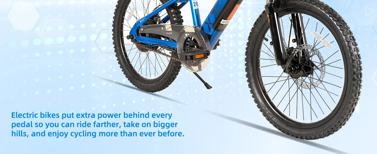 JOYSTAR Electric Bike for Kids & Teens (Ages 7+) – 250W Motor, 15 Miles Range & 15 MPH. Safe & Fun Mini Mountain E-Bike