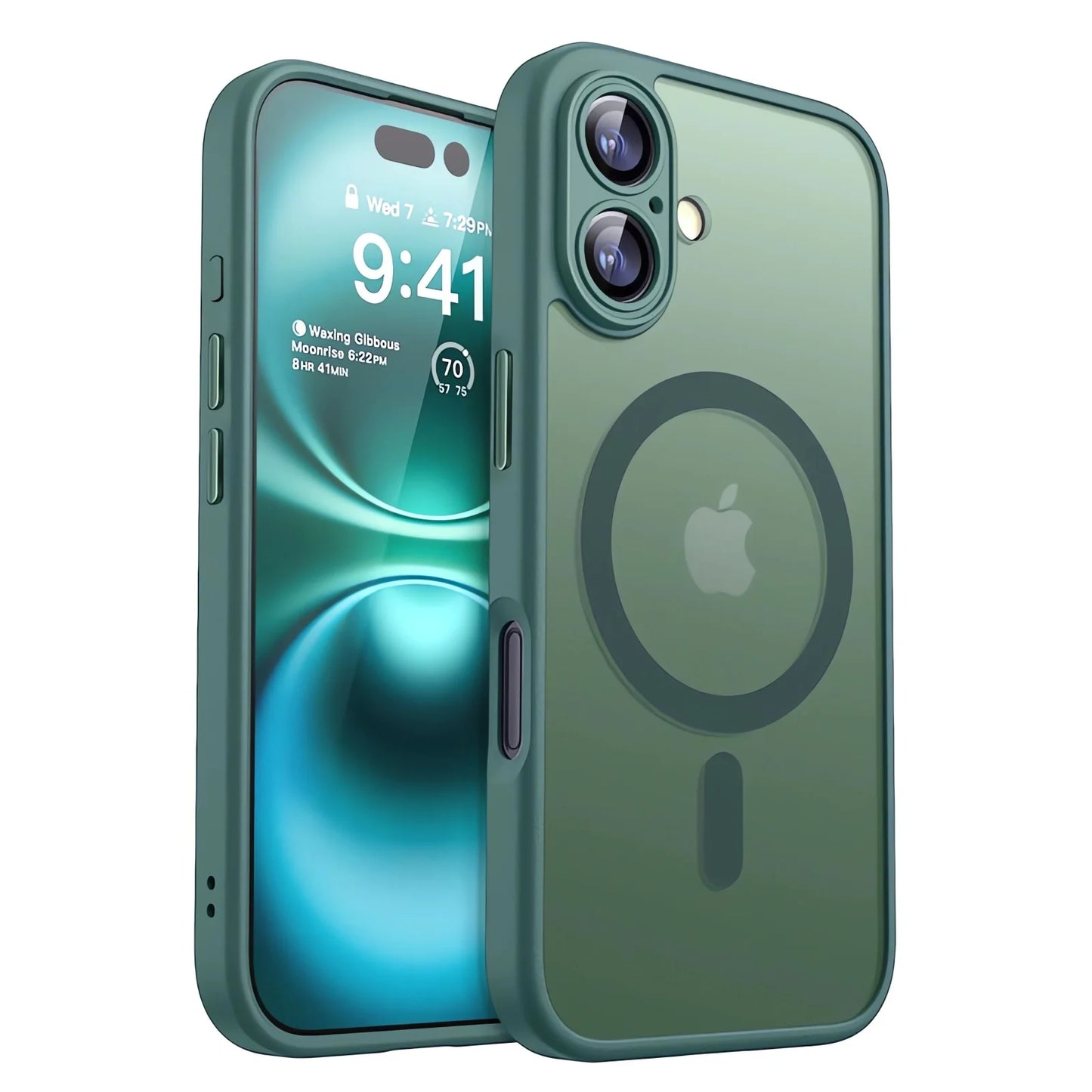 Magnetic Luxury Armor Shockproof Case for iPhone 17 Air, 16, 15, 14, 13, 12, 11 Pro Max – MagSafe Wireless Charging with Matte Translucent Cover