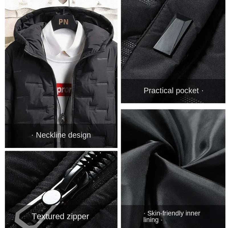 Option 1 (Clean & Premium): Men's Winter Hooded Parka Jacket