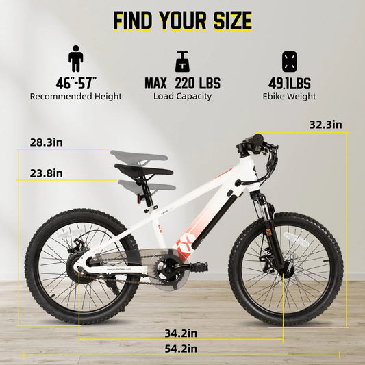 JOYSTAR Electric Bike for Kids & Teens (Ages 7+) – 250W Motor, 15 Miles Range & 15 MPH. Safe & Fun Mini Mountain E-Bike